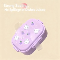 C403 nouveau joint étanche au micro-ondes récipient alimentaire en plein air étudiant dessin animé boîte à lunch enfants en plastique boîte à bento