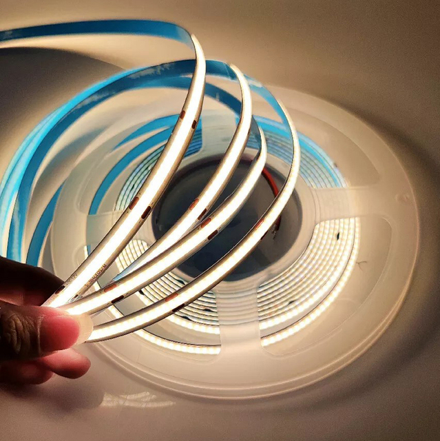 Hot Sale 10mm 528leds/M CRI95 Ultra-Bright COB LED Strip 12V/24V Flexible Cuttable COB LED Strip Lights for Cove Lighting