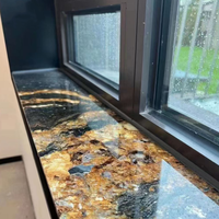 Granit naturel doré cosmique de luxe, poli pour table à manger, comptoirs de cuisine, salon, salle de bain, utilisation en extérieur