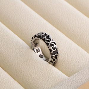 ยุโรปอเมริกันสไตล์แหวนเหล็กไทเทเนียมรูปแบบพืชสัญลักษณ์อินฟินิตี้แหวนแฟชั่นสำหรับทุกเพศ SA337 - Product Image 1