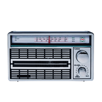 Radio portátil de estilo vintage AM FM SW de 3 bandas, con alimentación dual AC/DC, altavoz incorporado, antena telescópica, radio para el hogar y para personas mayores.