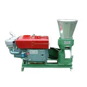 Máquina pequeña de Pellet de alimentación diésel para el hogar, prensa de Pellet 22hp, motor diésel, molino de Pellet