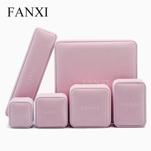 FANXI - Caja de Joyería de Terciopelo Rosa de Lujo Personalizada para Anillos, Colgantes, Pulseras, Collares Largos, para Niñas y Mujeres - Product Image 4