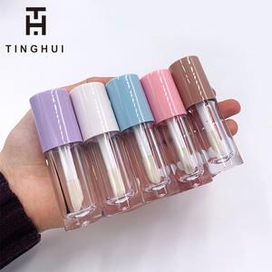Tube de brillant à lèvres en plastique coloré personnalisé de 6 ml avec applicateur épais, grande brosse et bouchon à vis – Emballage cosmétique vide - Product Image 4