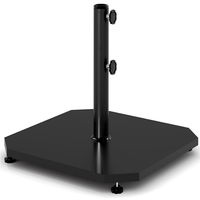 JH-Mech Support de parasol mobile en acier noir épaissi, durable et robuste, avec roulettes et base lestée