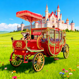 Calèche royale électrique de haute performance et de bonne qualité pour mariages, calèche rouge royale à vendre - Product Image 2