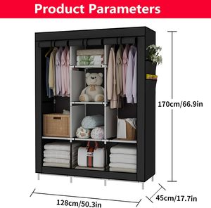 Clothes Storage Organizer Folding Storage Clothing <b>Wardrobe</b> Freestanding Closet Cloth <b>Wardrobe</b> - Product Image 5