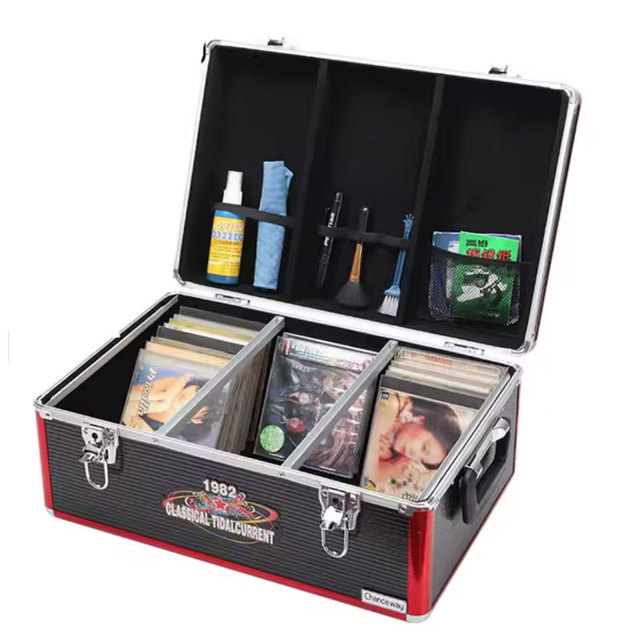 Hot Sale Professional Custom Storage 70-100 Record Box Case Aluminum Carrying CD DVD Bags Cases