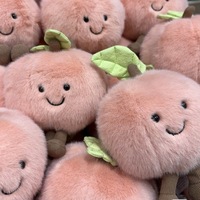 Peluche réaliste en forme de pêche, mignonne et de style dessin animé, jouet en peluche pour enfants de 5 à 7 ans, 0-10 cm, porte-clés et vêtements, cadeau en gros