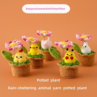 Petit pot en laine fait main pour chat, motif tournesol, collection Printemps-Été, collection 26 ans, motif animal tissé Snowfield, anti-pluie, en laine