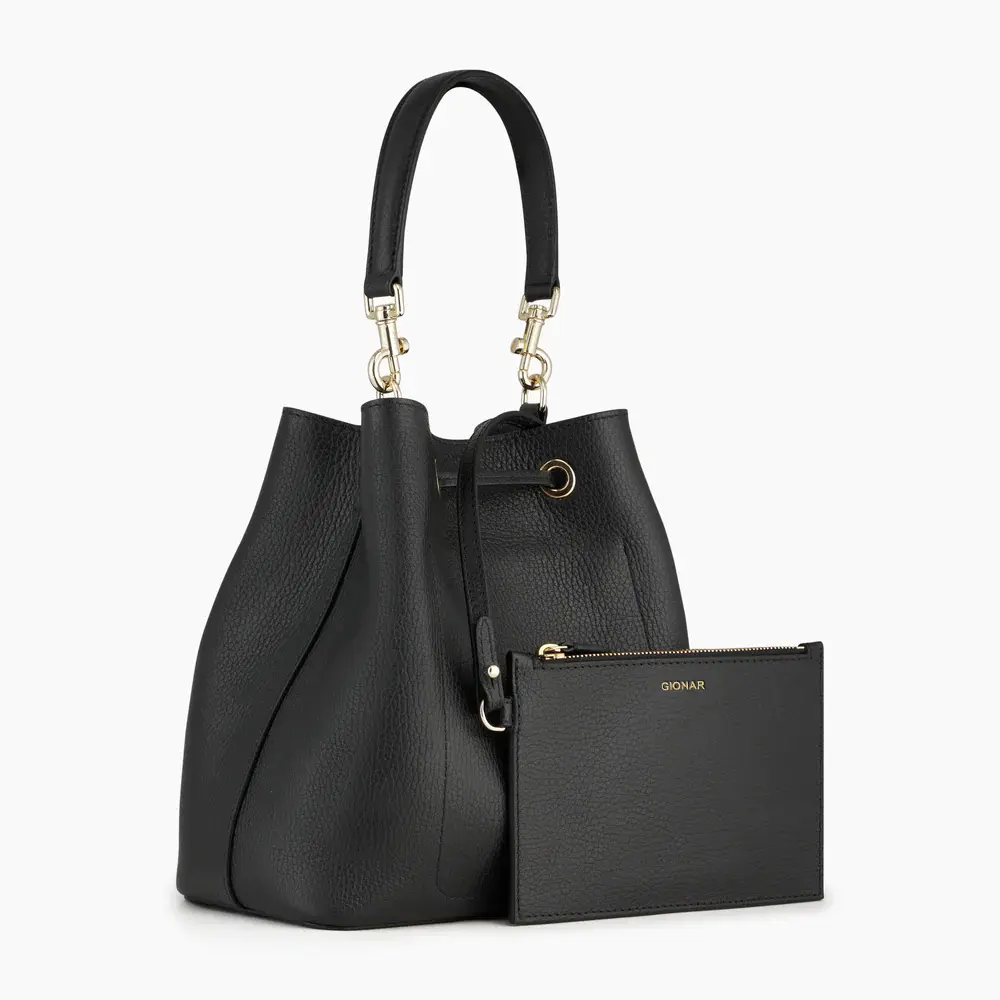 Markenlieferant individualisierte Schleifenzugtasche für Damen echtes Leder Luxusqualität Damen-Geldbörse mit Logo obere Handtasche