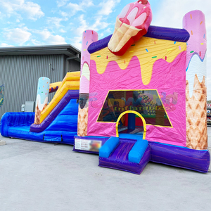 Castillo inflable comercial para niños, tipo chateau de princesa, color rosa, con tobogán. - Product Image 6