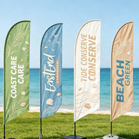 Drapeau plume en forme de goutte d'eau pour événements en plein air sur la plage, avec impression de logo personnalisé sur tissu robuste, kit de mât et base remplie d'eau