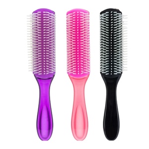Cepillo Desenredante para Cabello <span class=keywords><strong>Denman</strong></span> de 9 Filas con Logotipo Personalizado al por Mayor, Hecho de Nailon Duradero - Product Image 1