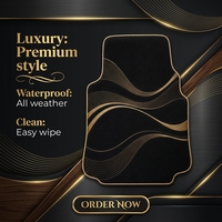 Tapis de sol de voiture noir et or 3D toutes saisons, tapis auto imperméables antidérapants, ensemble complet sur mesure