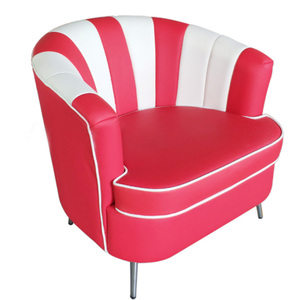 <span class=keywords><strong>Canapé</strong></span> d'appoint en cuir rouge et blanc, style rétro des années 1950, pour usage commercial durable, en vente - Product Image 2