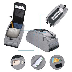 Échantillon gratuit, sac de tube supérieur triangulaire pour vélo, léger, noir, en polyester 600D, grande capacité, accessoires de cyclisme - Product Image 2