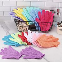 Gants de Bain Exfoliants en Nylon à Cinq Doigts pour la Douche, Vente en Gros, Sans Personnalisation