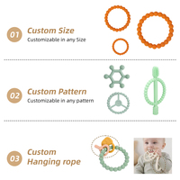 Anneau de dentition circulaire souple multicolore sans BPA, en silicone de qualité alimentaire, pour bébés