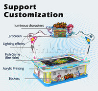 Machine de jeu d'arcade de tir sur poissons pour 8 joueurs, 65 pouces, fonctionnant avec des pièces.