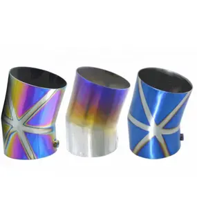 Stainless Steel Car Muffler Tail Throat Neo Rainbow Black Titanium Burnt Blue Exhaust Pipe Tips