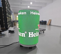 Exhibidor de Botellas de Vino Móvil a Todo Color con Pantalla LED de 360 Grados y 1m de Diámetro sobre Ruedas