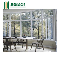Lukliving Brown couleur aluminium battant Windows à battant Windows pour la maison