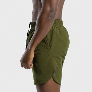 Wholesale Cheap Sports Fitness Active Gym Polyester Custom Mens Running Brand Olive <strong>Tech</strong> <strong>Shorts</strong> - Product Image 4