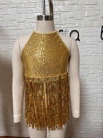 Costume de scène élégant pour femmes, robe à franges brillante à paillettes pour filles, idéale pour la danse jazz, le claquettes et la danse du ventre en été