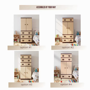 Foldable Multifunctional <b>Storage</b> Box Plastic Stackable Container with Rattan Pattern Hanging <b>Clothes</b> and Drawer for Home Use - Product Image 4