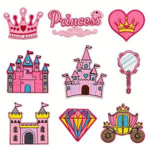 Nouvelle Écusson Brodé Autocollant Princesse Château Couronne Miroir Sergé pour Décoration Vêtements Sacs - Product Image 1