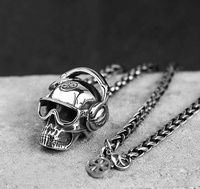 Collier pendentif en acier inoxydable, bijoux personnalisés, rock gothique, crâne, plaqué or 18 carats, plaqué or rose, chaîne à maillons, colliers punk