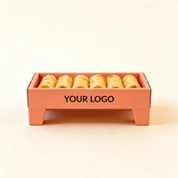Boîte à pâtisserie pliable personnalisée avec logo, impression de qualité alimentaire, pour gâteaux, beignets, biscuits, pain, macarons, emballage en papier