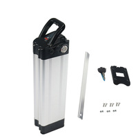 Batterie de vélo électrique 24V 10Ah 15Ah 20Ah pour porte-bagages arrière, rechargeable, lithium-ion, avec BMS intelligent, affichage LED et verrou de sécurité