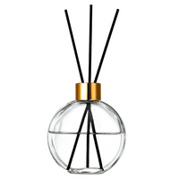 Diffuseur d'arômes en verre plat et rond, vase flottant pour fleurs, bouteille vide pour parfum d'intérieur, bouchon pour parfum d'ambiance
