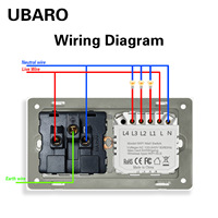Interruptor de Pared Inteligente WiFi Estándar del Reino Unido Serie 146 y Enchufe Combinado con Panel de Vidrio Templado Compatible con Alexa y Google Assistant
