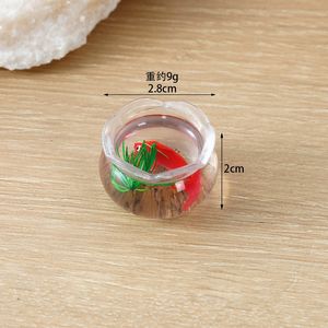 Mini Fishbowl balık tankı simülasyon oyuncaklar Goldfish mikro manzara modeli Dollhouse aksesuarları oyuncak - Product Image 5
