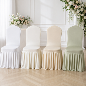 Housse de chaise plissée extensible couleur personnalisée pour événements thématiques de mariage, location, salles de banquet et décoration de fêtes - Product Image 1