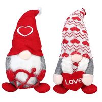 Gnome en peluche pour la Saint-Valentin avec motif cœur, poupée Tomte suédoise en peluche pour une décoration romantique des fêtes