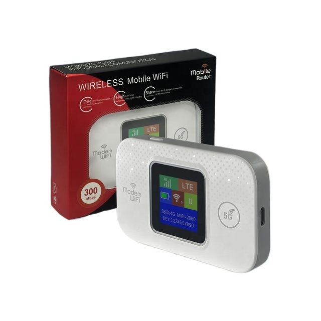 The Most Popular Oem Lte Lcd 300Mbps 4g Router with Sim Card Pocket Router 3000mAh Type-c Cat4 Pocket Wifi 4g Router