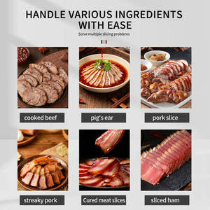 Trancheuse à viande automatique en acier inoxydable 304, machine à découper la viande, épaisseur de coupe réglable, équipement de découpe pour cuisine commerciale - Product Image 6