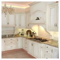 Armoire de cuisine modulaire Prima Modern en MDF laqué haute brillance, imperméable, avec crédence en marbre et design écologique