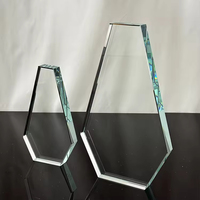 Trophée en verre optique transparent personnalisé avec logo imprimé UV pour récompenses honorifiques