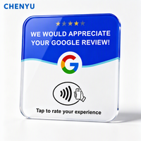 Support NFC en acrylique pour avis Google, carte de visite avec impression de logo personnalisé pour restaurant, café, hôtel, boutique