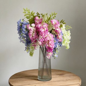 Flores Artificiales de Glicinia Yasunobu, Rama Individual, Rosa, Morado, Blanco, Azul, Arreglo Floral Decorativo para Bodas - Product Image 1