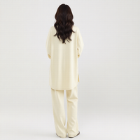 Ensemble 2 pièces de loungewear modeste pour femmes musulmanes, avec logo personnalisé OEM, comprenant un haut tunique ample et un pantalon droit