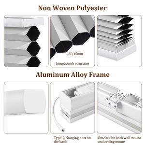 चमकदार स्मार्ट मोटर चालित शीर्ष नीचे नीचे सेलुलर रंगों को अनुकूलित ब्लैकआउट हनीकॉम्ब विंडो अंधा थर्मल इन्सुलेट अंधा - Product Image 5