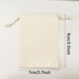 ถุงผ้ามัสลินคอตตอน 140GSM ขนาด 7x9 ซม. พร้อมเชือกผูก สำหรับใส่ของขวัญ บรรจุภัณฑ์รีไซเคิลได้ เป็นมิตรต่อสิ่งแวดล้อม รับสกรีนโลโก้ สำหรับของใช้ในบ้าน - Product Image 6