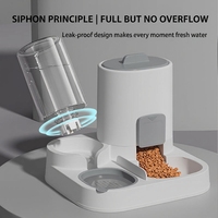 Distributeur automatique d'eau et de nourriture pour animaux de compagnie en plastique, grande capacité, non électrique, station d'alimentation pour chats
