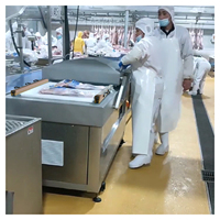 Machine d'emballage sous vide certifiée CE 70cm Scellant commercial à double chambre Panneau de commande numérique Barre d'étanchéité amovible